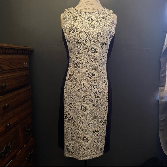 Emma & Michele Dresses & Skirts - Emma & Michelle sleeveless black sheath dress with lace detail